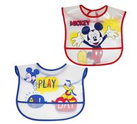 Ellepi Bavaglini Pappa Disney Neonato Tasca Topolino Minnie Impermeabili PVC Svezzamento Prime Pappe Mesi Mamma Parto Ospedale Regalo Silicone Corredo Allattamento Infanzia Cerato (Mickey)
