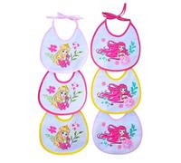 Ellepi Bavaglini Neonato Disney 6 Pezzi 100% Cotone con Retro Impermeabile - Bavaglie Pappa con Lacci 18x18 cm Simba Ariel Aurora - Set Bavaglini Assorbenti Bambino Bambina (Ariel&Aurora)