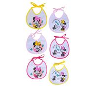 Ellepi Bavaglini Neonato Disney 6 Pezzi con Lacci | Minnie e Topolino | 100% Cotone con Retro Impermeabile (Piccolo, Minnie)