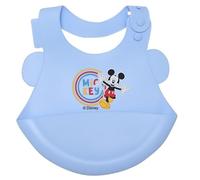 Ellepi Bavaglino Silicone Con Tasca Raccoglipappa Neonato Disney Minnie Topolino Pappa Asilo Morbido Bavetta Plastica Plastificate Bimbo Impermeabili Svezzamento Mesi Regalo (Topolino1)