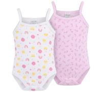 Ellepi Body Bambina Spalla Stretta in 100% Cotone, Confezione da 2 Pezzi, Body Canotta Neonato e Bimba, Morbido e Traspirante, Chiusura con Bottoni Automatici, Intimo Estivo (Rosa, 18 mesi)