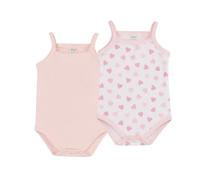 Ellepi Body Bambina Spalla Stretta in 100% Cotone, Confezione da 2 Pezzi, Body Canotta Neonato e Bimba, Morbido e Traspirante, Chiusura con Bottoni Automatici, Intimo (Cuore Bianco, 24 mesi, 92cm)