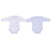 Ellepi Body Manica Lunga Caldo Cotone Garzato Pesante Neonato Americano Bambino Bimbo Mesi Anni Nascita Corredo Parto Mamma Bodini Invernali Maschio Femmina (Cielo, 12 Mesi 80 Cm)