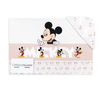 Ellepi Disney Baby - Set Lenzuola 3pz Per culla/Lettino con Sbarre in Puro Cotone 100% (Cartoons-1)