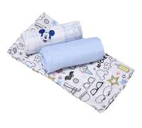 Ellepi Mussole Disney Minnie Topolino Neonato Morbido Cotone Organico Bambini Asciugamani Copertine Lenzuolini Swaddle Panni Telo Fasciatoio Allattamento Culla 70x70 Cm Confezione Regalo (Topolino)