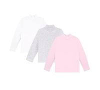 Ellepi Set 3 Maglie Lupetto Bambino Bambina Manica Lunga 100% Caldo Cotone (Rosa, 6 Anni)