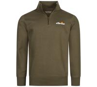 Ellesse Benevento Uomini 1/4-Zip Sweatshirt Casual Pullover Khaki Nuovo