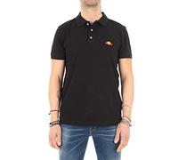 Ellesse Polo Uomo Manica Corta Logo Patch Ricamo 100% Cotone (Black, L, l)