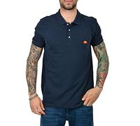 Ellesse Polo Uomo Manica Corta Logo Patch Ricamo 100% Cotone (Blu Navy, M, m)