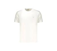 Ellesse Small Logo M - T-Shirt Uomo 100% Cotone - Logo Piccolo Ricamato a Contrasto sul Cuore - Collo Rib - Stile Tennis (IT, Testo, S, Regular, Regular, Bianco)