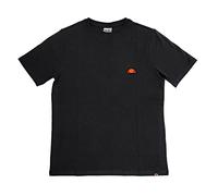 Ellesse T-Shirt Maglietta Manica Corta Uomo Giriocollo Logo Patch Ricamo 100% Cotone (Black, M)
