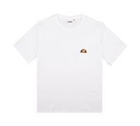 Ellesse T-Shirt Maglietta Manica Corta Uomo Giriocollo Logo Patch Ricamo 100% Cotone (White, M)