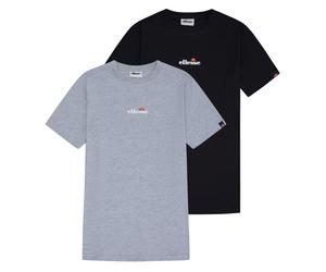 Ellesse Uomo T-Shirt 2er Pacco - Ollio 2, Manica Corta, Girocollo, Logo, Cotone