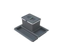 Elletipi Metropolis PTC22 05050 7F C97 PPV Pattumiera Differenziata da Cassetto, Grigio, 41x46x22 cm