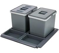 Elletipi Metropolis PTC28 05050 7F C97 PPV Pattumiera Differenziata da Cassetto, Grigio, 41x46x28 cm