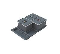 Elletipi Metropolis PTC28 08050 7F C97 PPV Pattumiera Differenziata da Cassetto, Grigio, 71x46x28 cm
