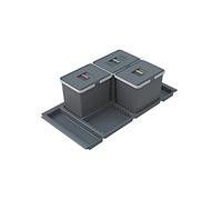Elletipi Metropolis PTC28 10050 7F C97 PPV Pattumiera Differenziata da Cassetto, Grigio, 91x46x28 cm