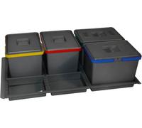 Elletipi Pattumiera Sottolavello Estraibile per Cassetto Cucina 4 Contenitori spazzatura 12+12+12+12 Litri in Plastica - PTC22 09050 2FC97 PPV Metropolis