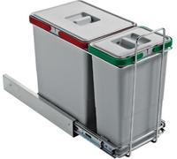 Elletipi Pattumiera Sottolavello Estraibile per Mobile Cucina 2 Contenitori 18+8 Litri - PF01 34A1 Ecofil