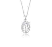 Elli Collana Donne Immagine di Maria Ciondolo Croce Spirituale in Argento Sterlino 925