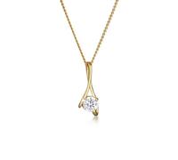 Elli 14 carati oro giallo Rotonda bianco Zirconia cubica FINENECKLACEBRACELETANKLET