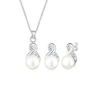 Elli - Simbolo Infinità Elegante a Perno con perle coltivata d'acqua dolce e Cristalli in argento sterling 925 Parure gioielli 1 pieces female
