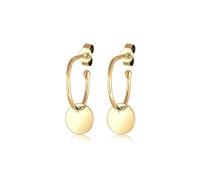 Elli - Orecchini Pendenti Geo Placchetta Creolo in Argento Sterling 925 Placcato Oro 1 pieces female