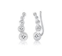 Elli - Clip per orecchio Geo con cristalli in Argento Sterling 925 Orecchini 1 pieces female