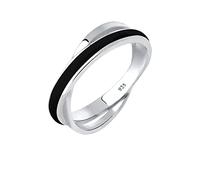 ELLI Anello nero / argento, Taglia 58