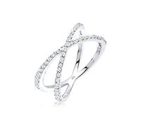 Elli - Avvolgimento X con Cristalli di Zirconia in Argento Sterling 925 Anelli 1 pieces female