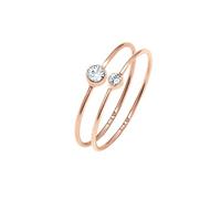 Elli Anelli Donne Set Elegante di Base con Cristalli in Argento Sterlino 925