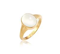Elli - Sigillo con Pietra di Luna in Argento Sterling 925 Placcato Oro Anelli 1 pieces female
