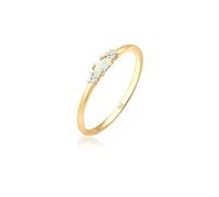 Elli - Vintage con Cristalli di Zirconia e Opale in Argento Sterling 925 Placcato Oro Anelli 1 pieces female