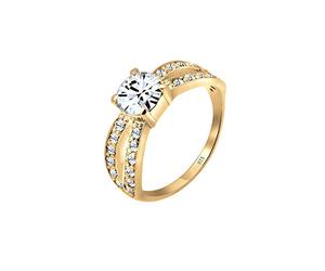 Elli Anelli Ladies Solitaire Glamorous con cristallo in Argento 925