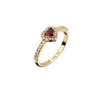 Elli - Anello con Zirconi Cuore Rosso 925 Sterling Silver Gold-plated Anelli 1 pieces female