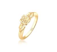 Elli Anelli Donne Banda Rose Simbolo Fiorato Look Vintage in Argento Sterlino 925