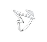 Elli Anello da Donna in Argento 925, Motivo a Zig-Zag, Misura 16 1/2