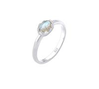 Elli Anello da donna look vintage Basic con labradorite gemma in argento sterling 925, 58, Argento sterling, Labradorite