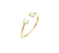 Elli Anello da donna ovale geo opale aperto, regolabile, in argento sterling 925, Opale