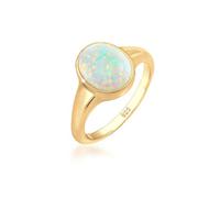 Elli - Sigello Tendenza con Opale Sintetico in Argento Sterling 925 Placcato Oro Anelli 1 pieces female
