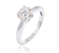 Elli Anello da Donna Solitario con Pietre di Zirconia Cubica in Argento Sterling 925