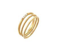 Elli Anello da donna Stacking Basic, set da 3 pezzi con zirconi in argento sterling 925