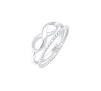 Elli - Anello di impilamento Duo infinito Contorto Basic Trend Blogger in argento sterling 925 Anelli 1 pieces female