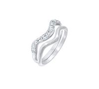 Elli - anello di impilamentos Set di 2 curve con cristalli in argento sterling 925 Anelli 1 pieces female