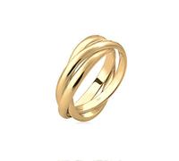 Elli Anello Intrecciato da Donna, in Argento 925, Placcato Oro, Misura 52