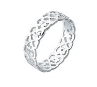 Elli Anello Donna Ornamento Cuore Quadrifoglio Ritagliato in Argento Sterling 925