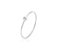 Elli Anello Donna Solitaire Base con Cristallo in Argento Sterling 925
