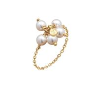 Elli - Anello Fiore con Perle di Swarovski® 925 Sterling Silver Gold-plated Anelli 1 pieces female