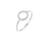 ELLI Anello 'Geo' argento / trasparente, Taglia 54