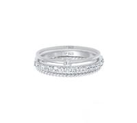 Elli - Pila Elegante Festosa Strati con Cristalli in Argento Sterling 925 Anelli 1 pieces female